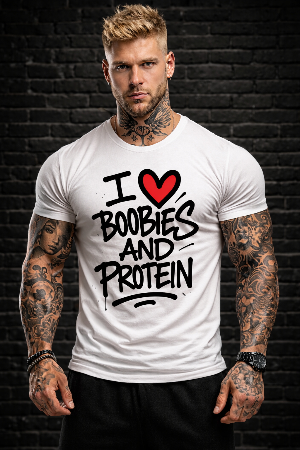 I ♥ Boobies and Protein Tee